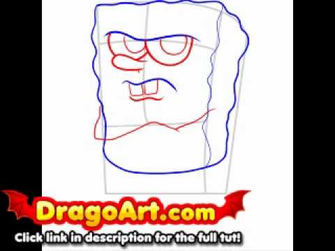 480x360 How To Draw Gangster Spongebob, Step By Step