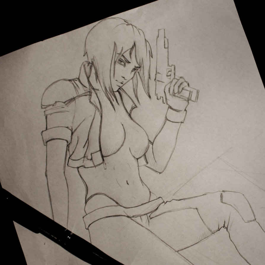 894x894 Ghost In The Shell Major Sketch By Lindaellell