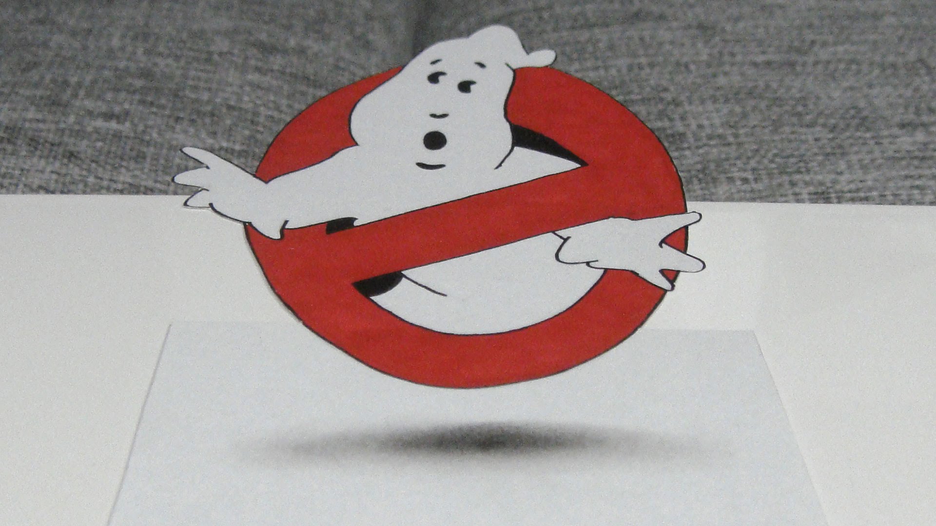 1920x1080 Speed Drawing Ghostbusters Logo 3d Artwork