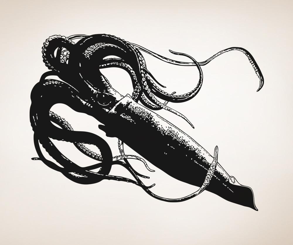 1000x836 Vinyl Wall Decal Sticker Giant Squid