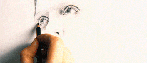 500x216 Face Drawing Gif