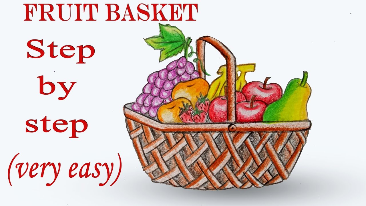1280x720 How To Draw Fruit Basket Step By Step (Very Easy)