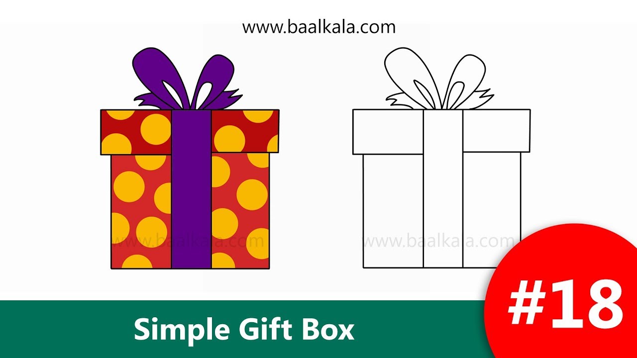 1280x720 How To Draw Simple Gift Box Or Present Box Drawing