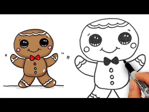 480x360 How To Draw Cute Gingerbread Man Easy For Beginners