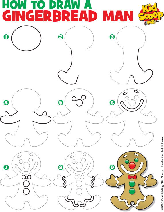 571x736 How To Draw A Gingerbread Man Kid Scoop