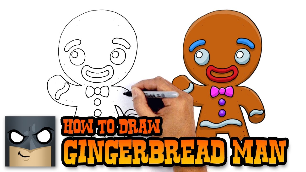 1280x720 How To Draw Gingerbread Man Christmas Drawing Lesson