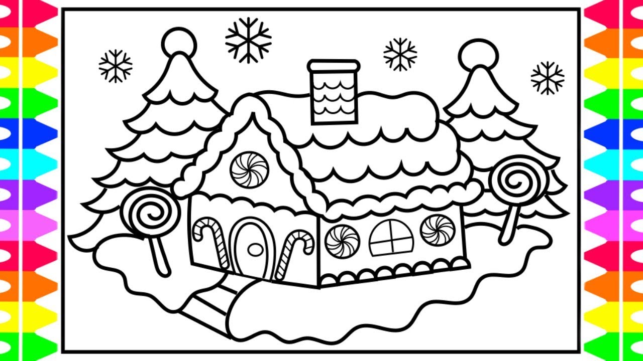 Gingerbread House Coloring Page Free Printable - Printable Templates Free