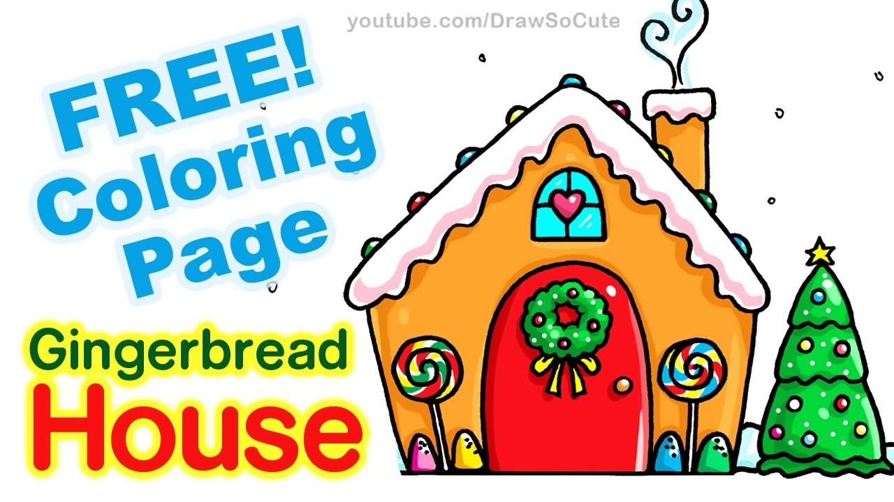 1280x720 How To Draw A Gingerbread House Step By Step Easy