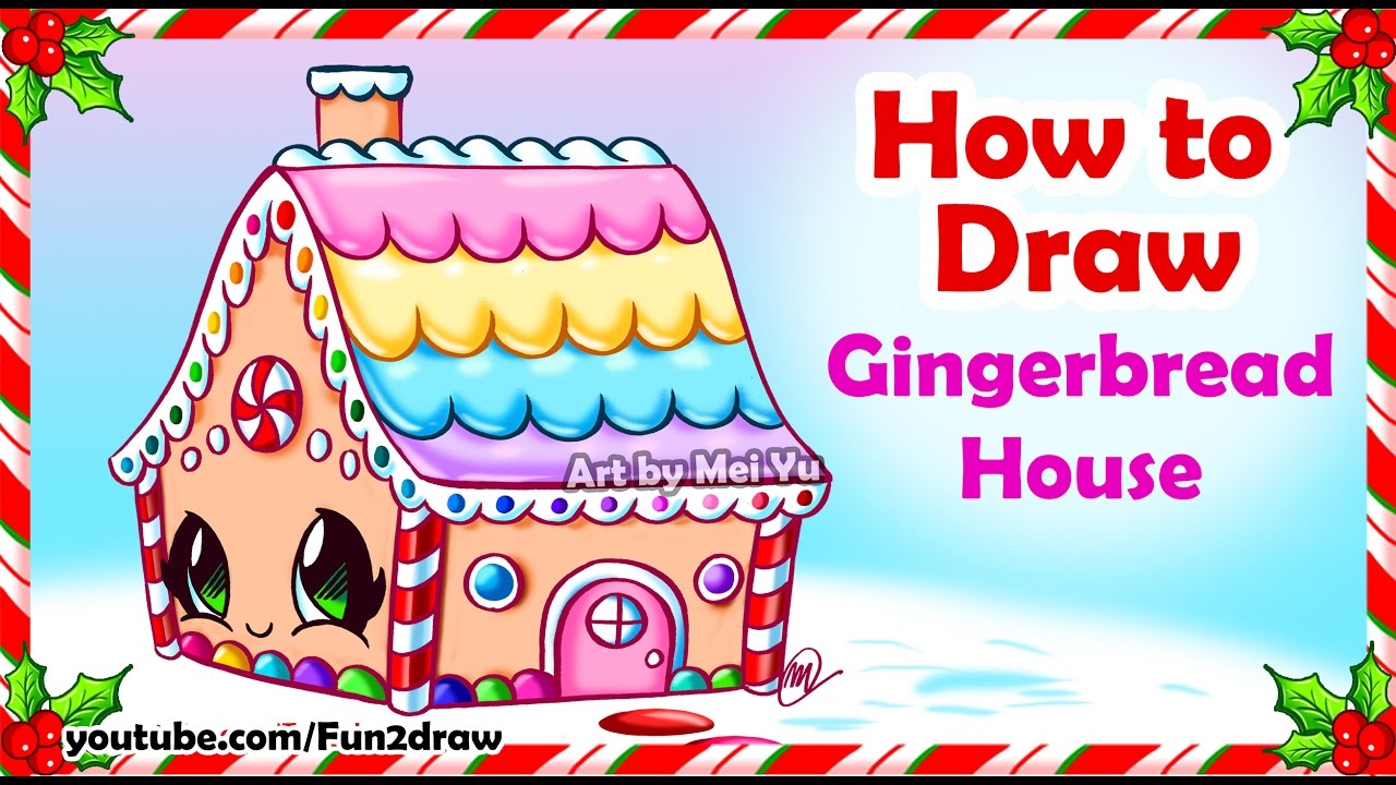 1280x720 How To Draw A Pretty Gingerbread House