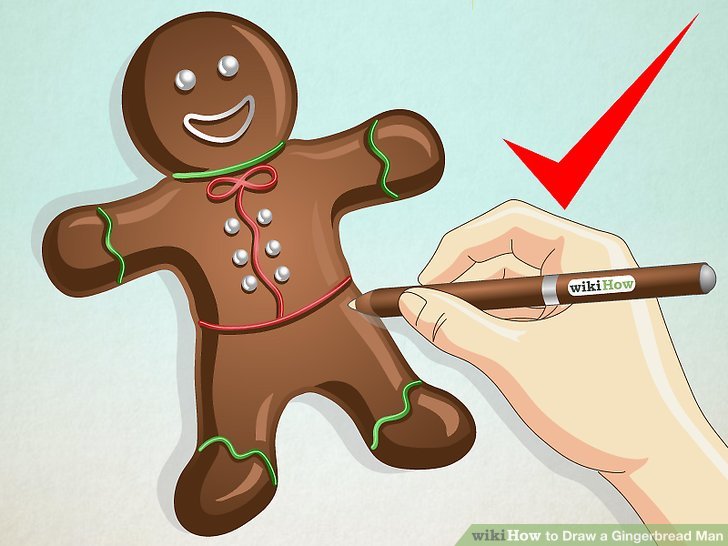 728x546 How To Draw A Gingerbread Man 8 Steps (With Pictures)