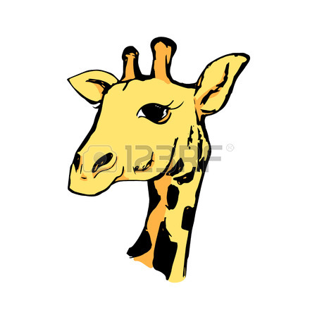 450x450 Abstract Symbolic Giraffe Pattern Of Black Lines On White