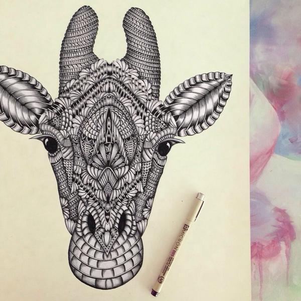 600x600 Sick Drawings On Twitter Giraffe Head