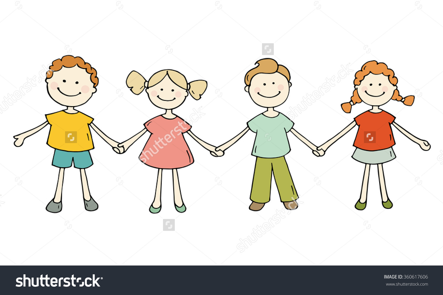 1500x1000 Cute Girl And Boy Holding Hands Drawing