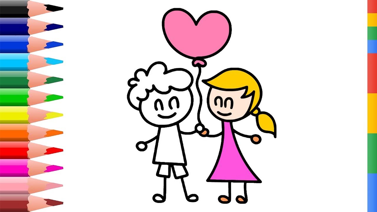 1280x720 Drawing And Coloring Pages Boy And Girl For Kids How To Draw Boy