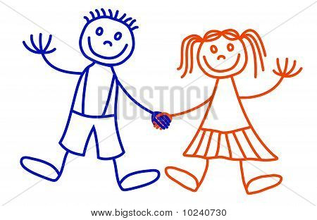 450x312 Drawing Of A Boy And Girl Holding Hands