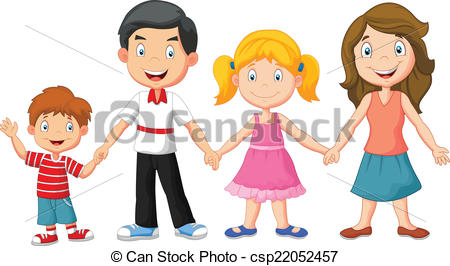 450x266 Vector Illustration Of Happy Family Holding Hands Clipart Vector