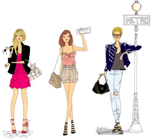 500x459 Beautiful, Clothes, Drawing, Girl