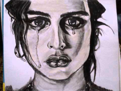 480x360 Emotional Charcoal Drawing Of A Crying Girl
