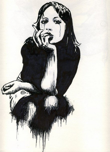 363x500 Crying Girl Drawing Of Girl Crying By Tom Parrott Tom Parrott