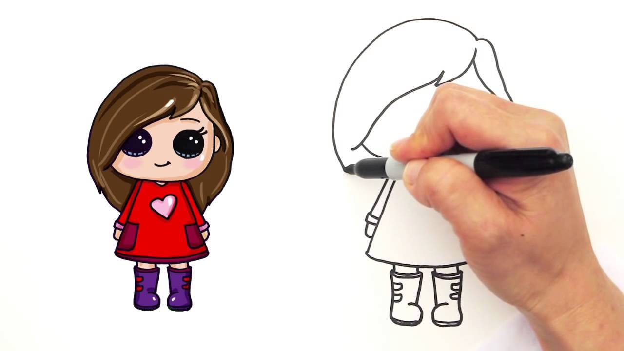 1280x720 Picture Of A Girl Drawing How To Draw A Girl Easy And Cute