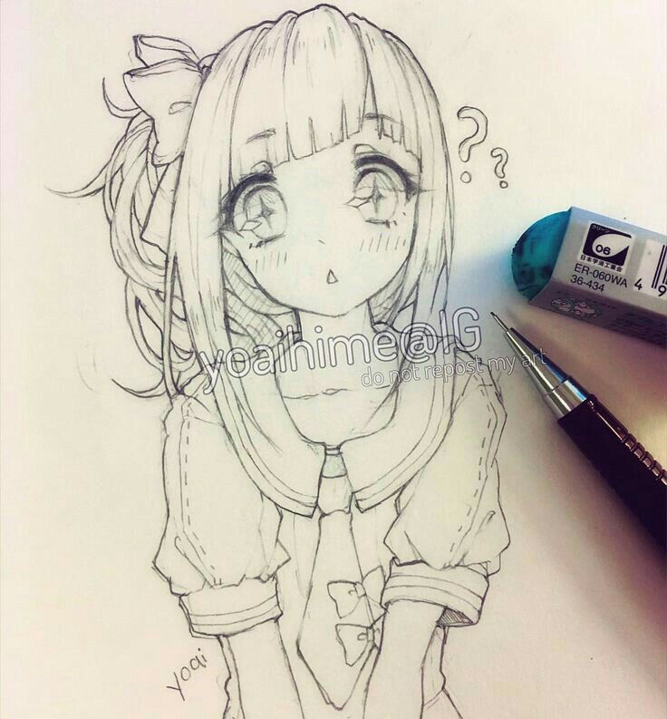 736x793 Kawaiiiii Anime Girl Drawing Sketch Anime, Girls