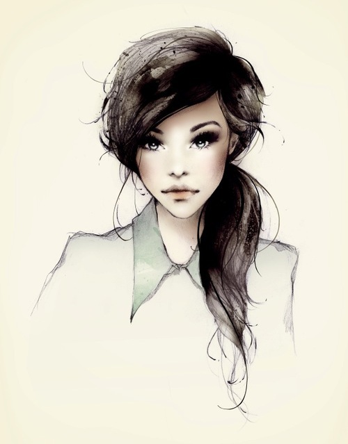500x639 Art, Drawing, Face, Fashion, Girl