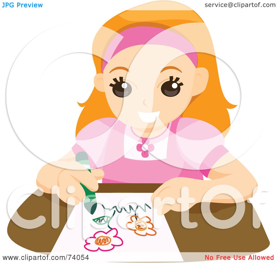 1080x1024 Royalty Free (Rf) Clipart Illustration Of A Happy Little Girl
