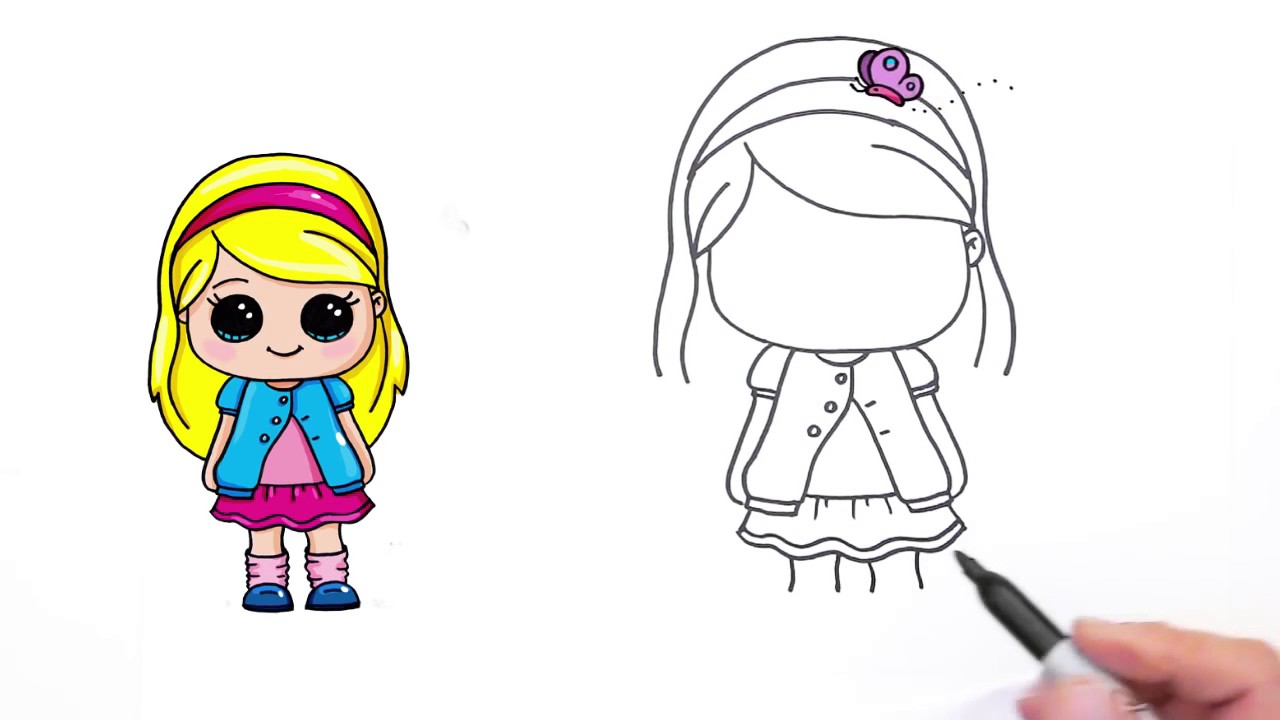 1280x720 How To Draw A Girl Cute And Easy