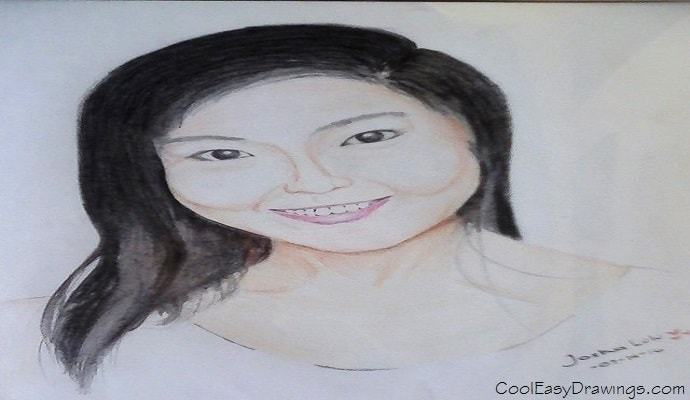 690x400 Cute Girl Face Drawing (Like A Pretty Korean Celebrity)