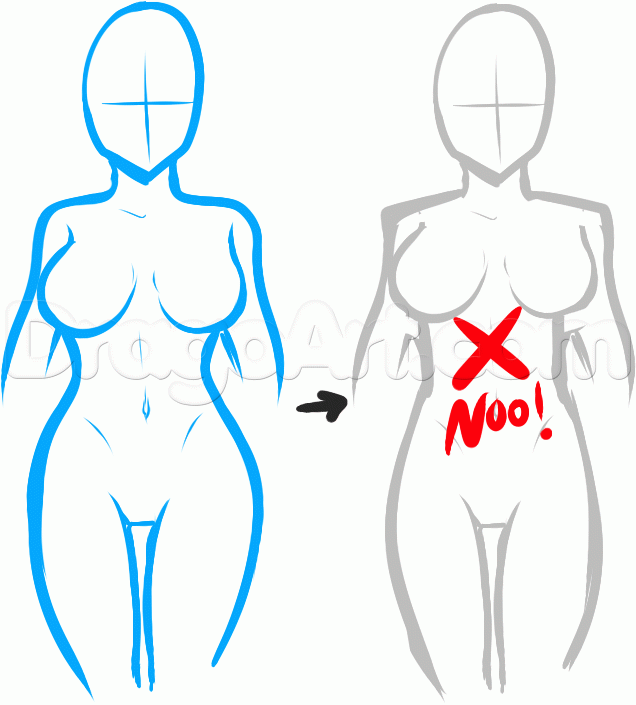 636x705 How To Draw Anime Body Figures, Step By Step, Anime Females, Anime