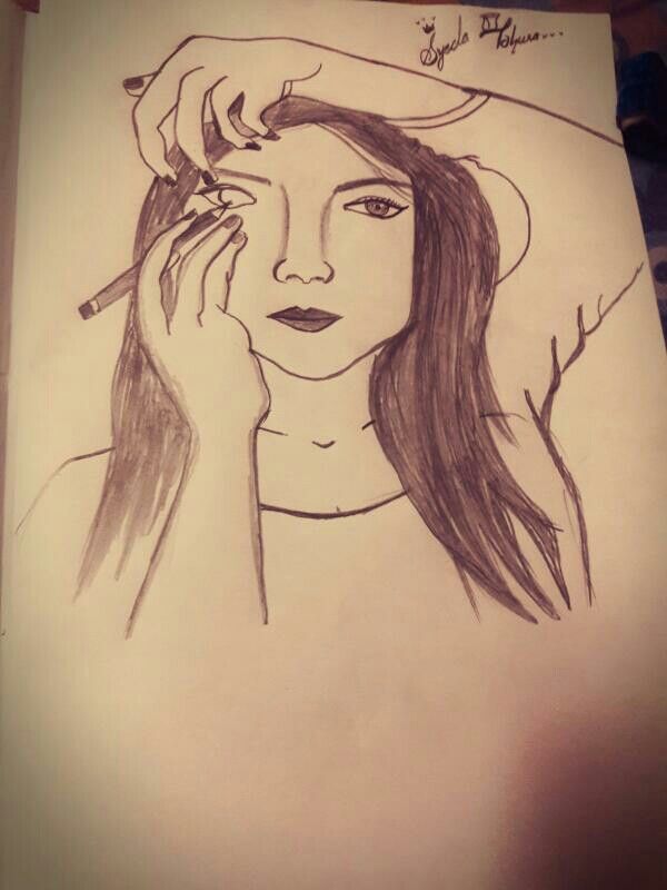 600x800 Girl Drawing Herself By Tahu Artist