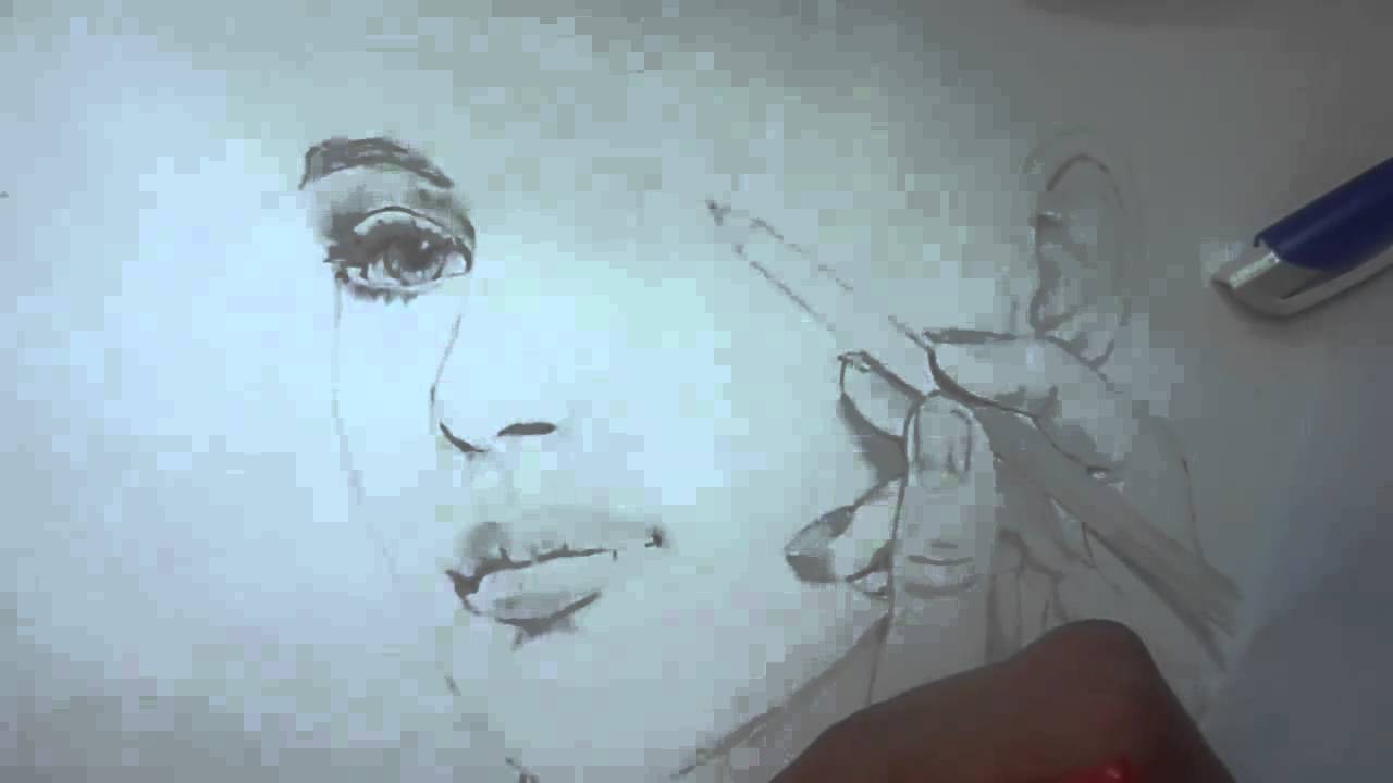 1280x720 Speed Drawing Girl Drawing Herself