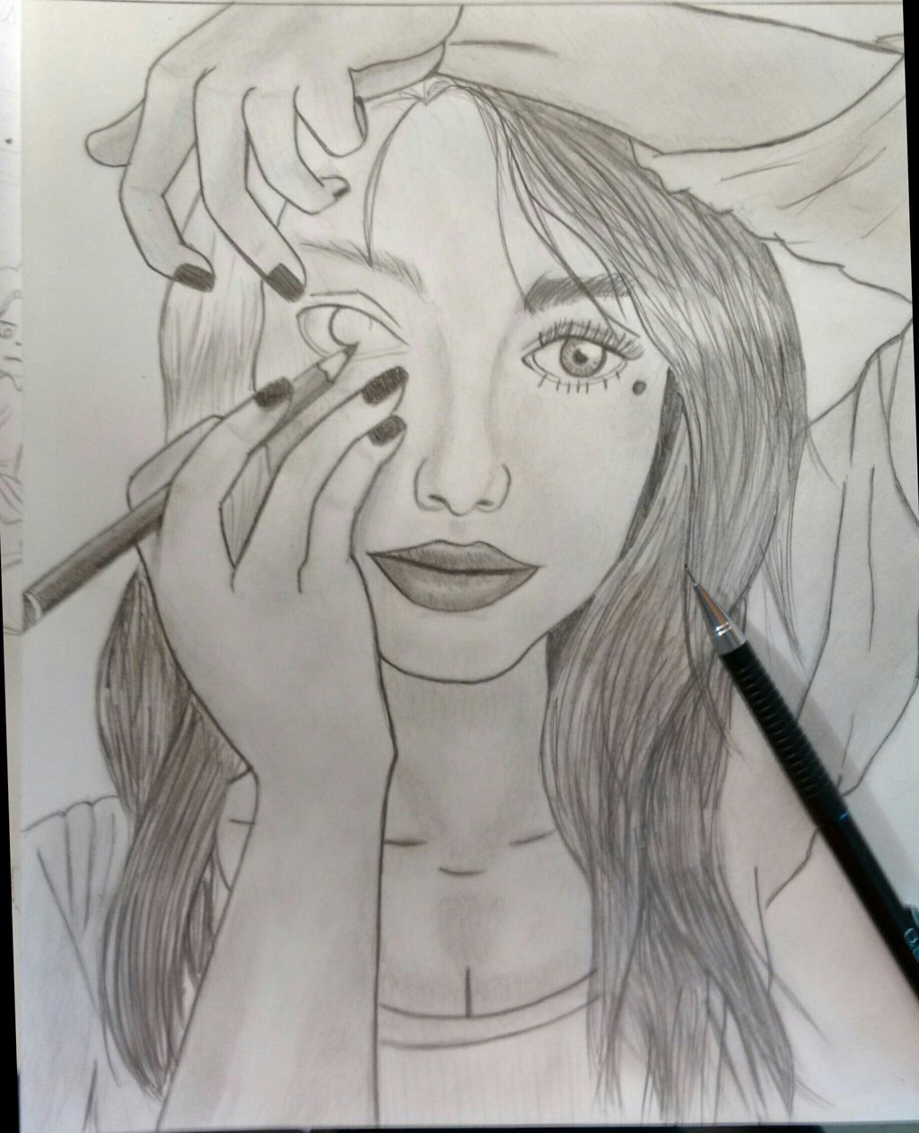 1024x1263 Girl Drawing Herself By Jasminejulien