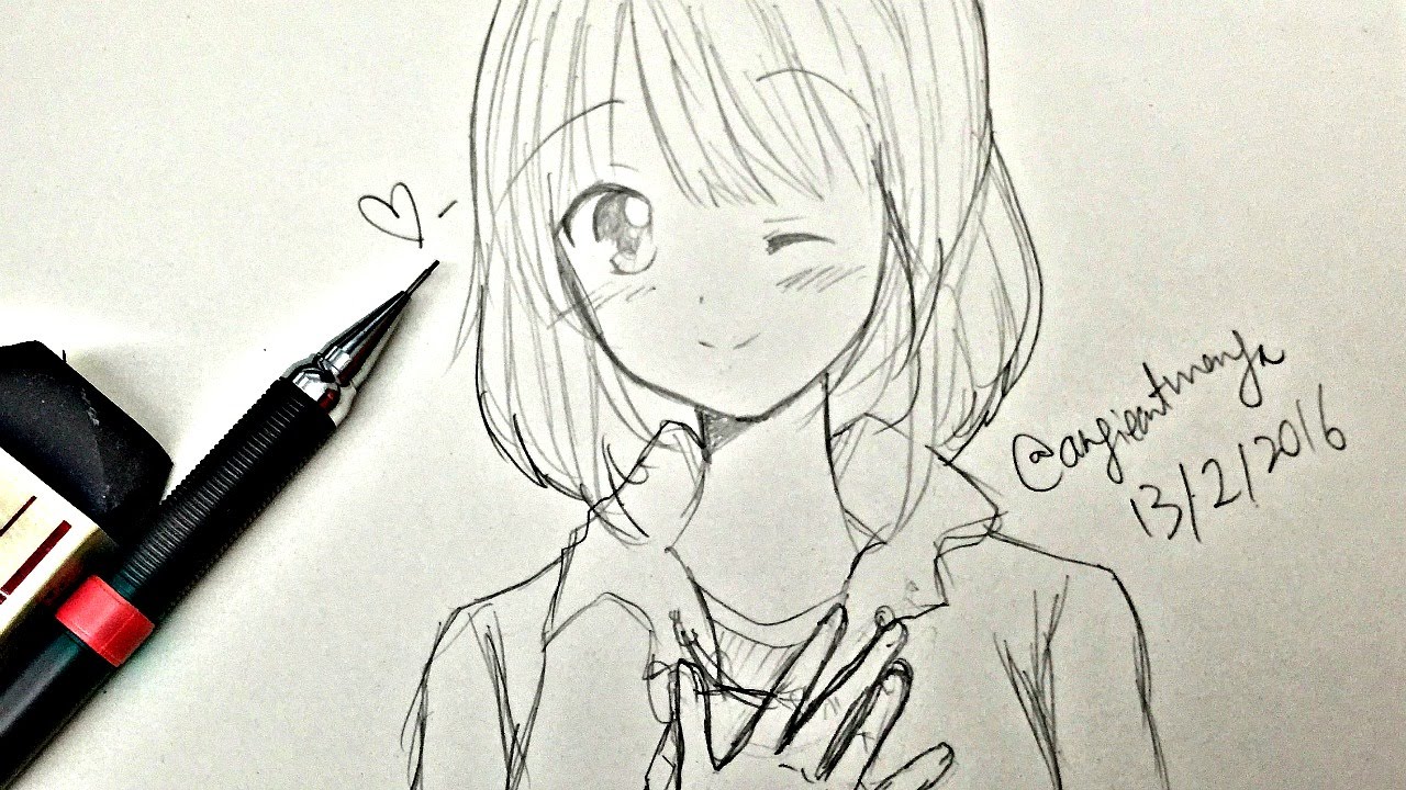 1280x720 How To Draw A Manga Girl (Slow And Real Time)