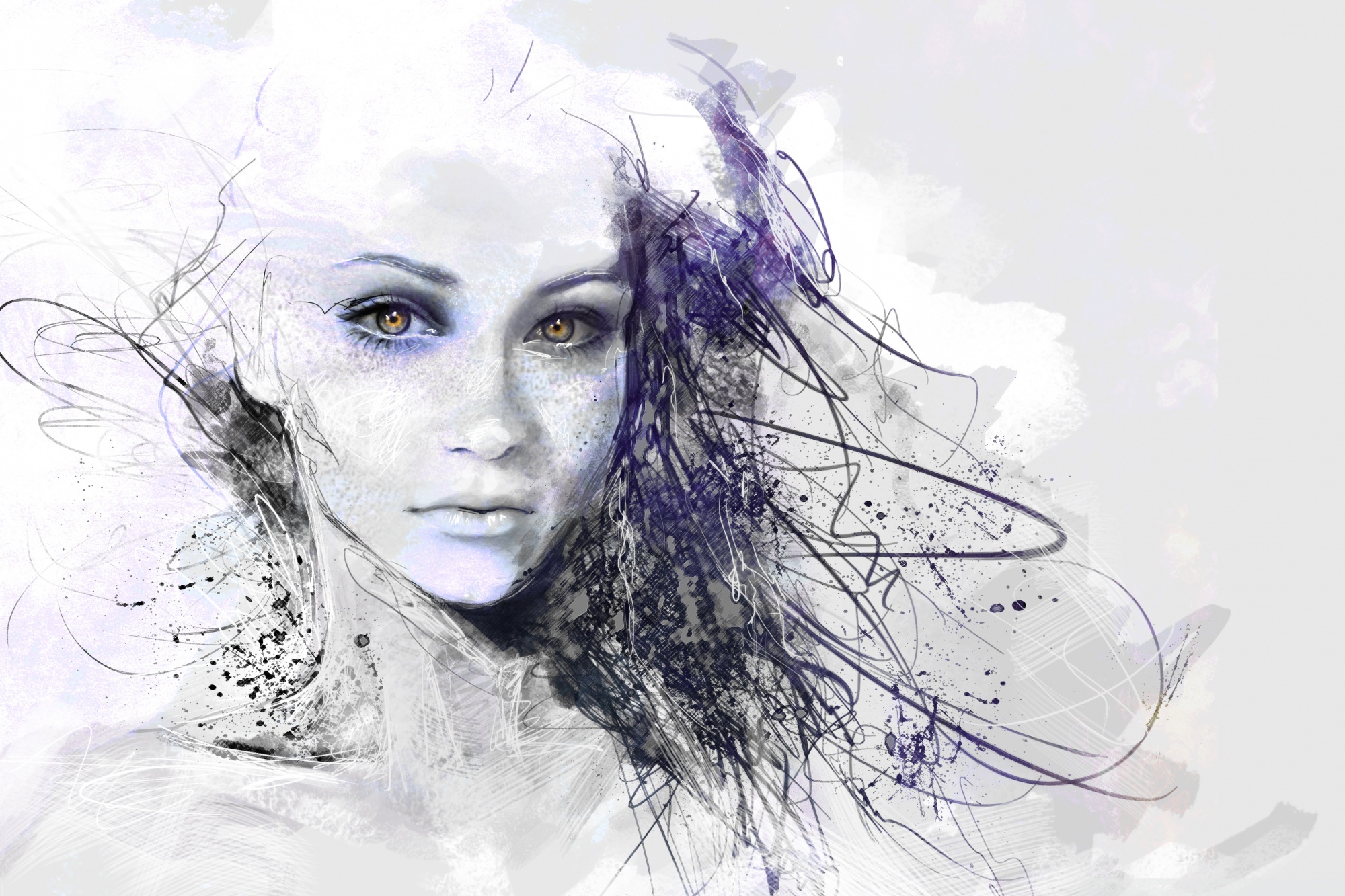 2000x1333 Urban Girl Drawing 4k Hd Desktop Wallpaper For 4k Ultra Hd Tv