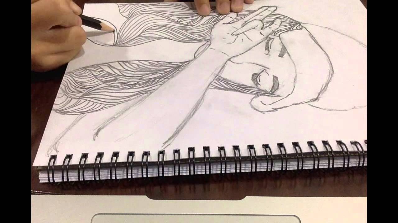 1280x720 Tumblr Hipster Girl Drawing