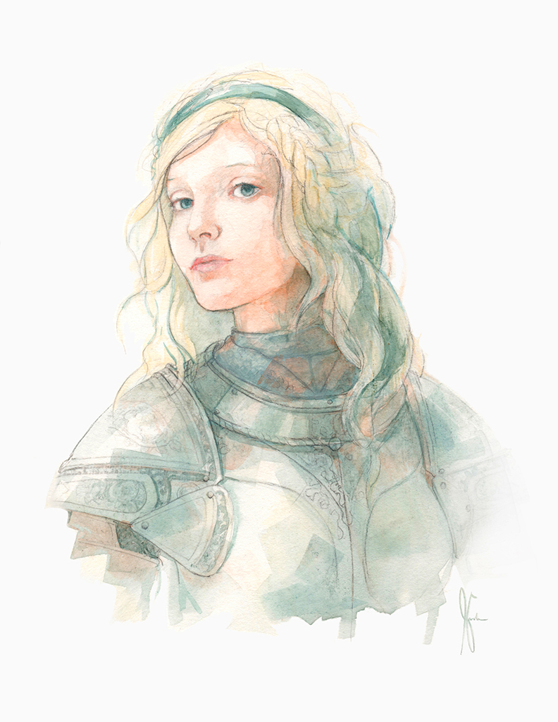 792x1025 Watercolor Girl In Armor Gardner Art And Stuff