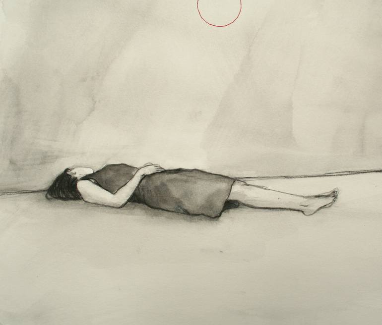 770x656 Saatchi Art Girl Dreaming Drawing By Karoline