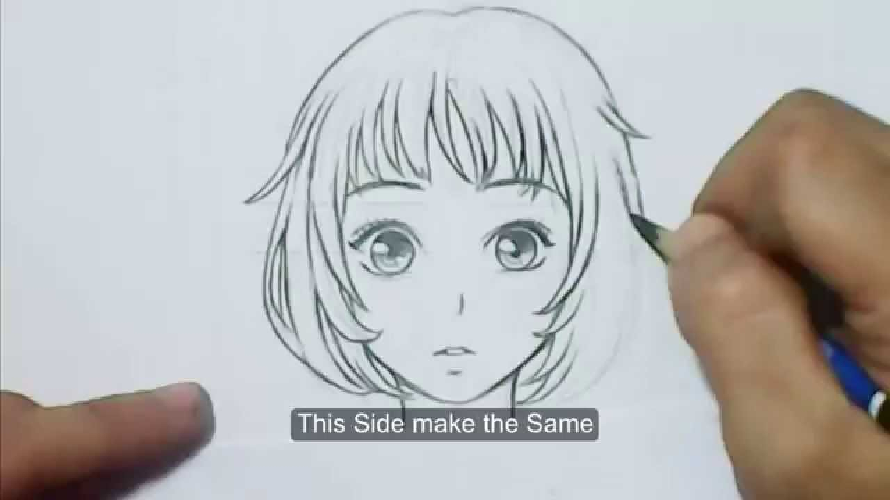1280x720 Anime Drawing Faces Draw Girl Face And Hair In Cute Style How