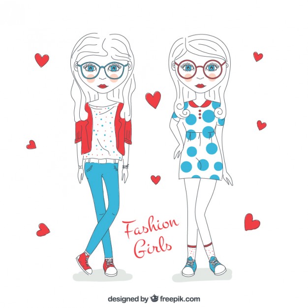 626x626 Hand Drawn Fashion Girls Vector Free Download