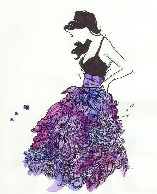 500x618 Watercolor Art Flower Dress Fashion Gallery