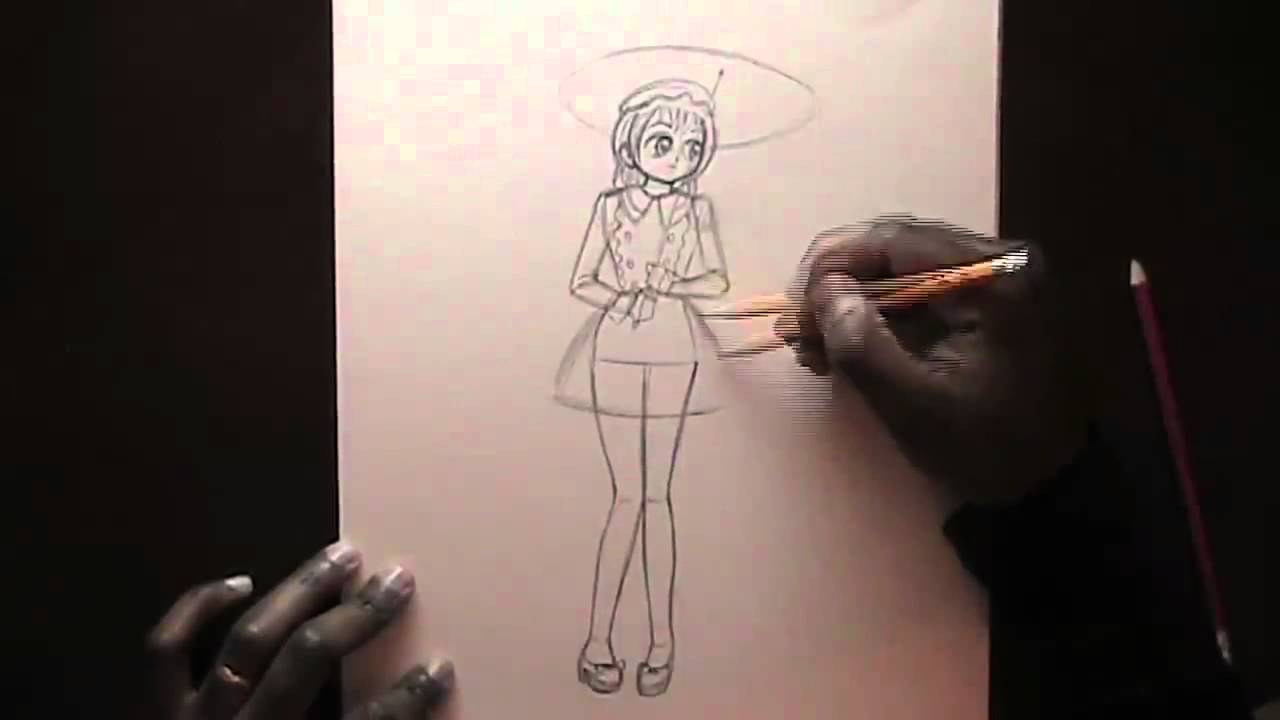 1280x720 How To Draw A Girl In A Dress.