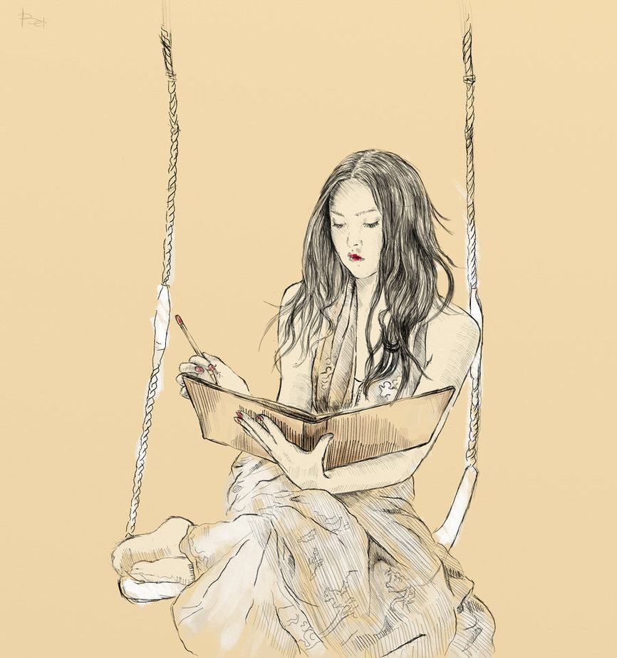 866x923 The Girl A Swing By Croppis