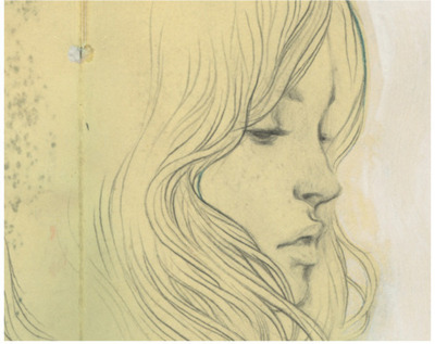 400x317 Art, Drawing, Girl, Profile