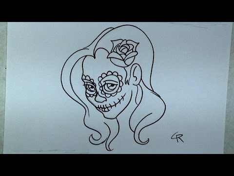 480x360 Learn How To Draw And Color A Pretty Sugar Skull Girl