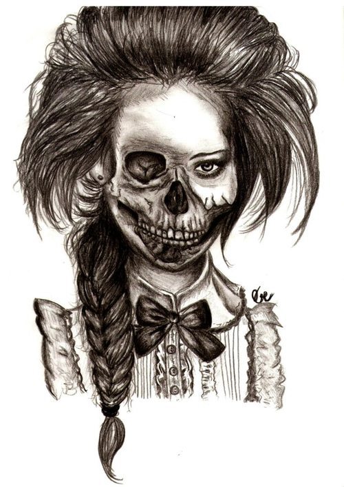 500x707 Skull Girl Shared By Veronica On We Heart It