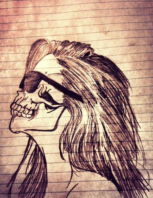 500x649 Skull Girl Drawing Via Facebook On We Heart It