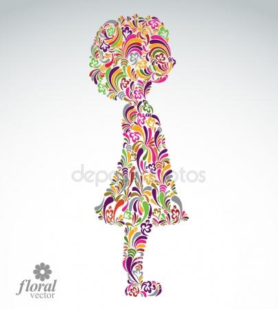 405x450 Colored Pencil Silhouette Of Faceless Standing Girl Superhero