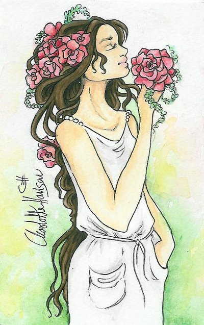 400x637 Girl With Flowers In Her Hair By Chhan