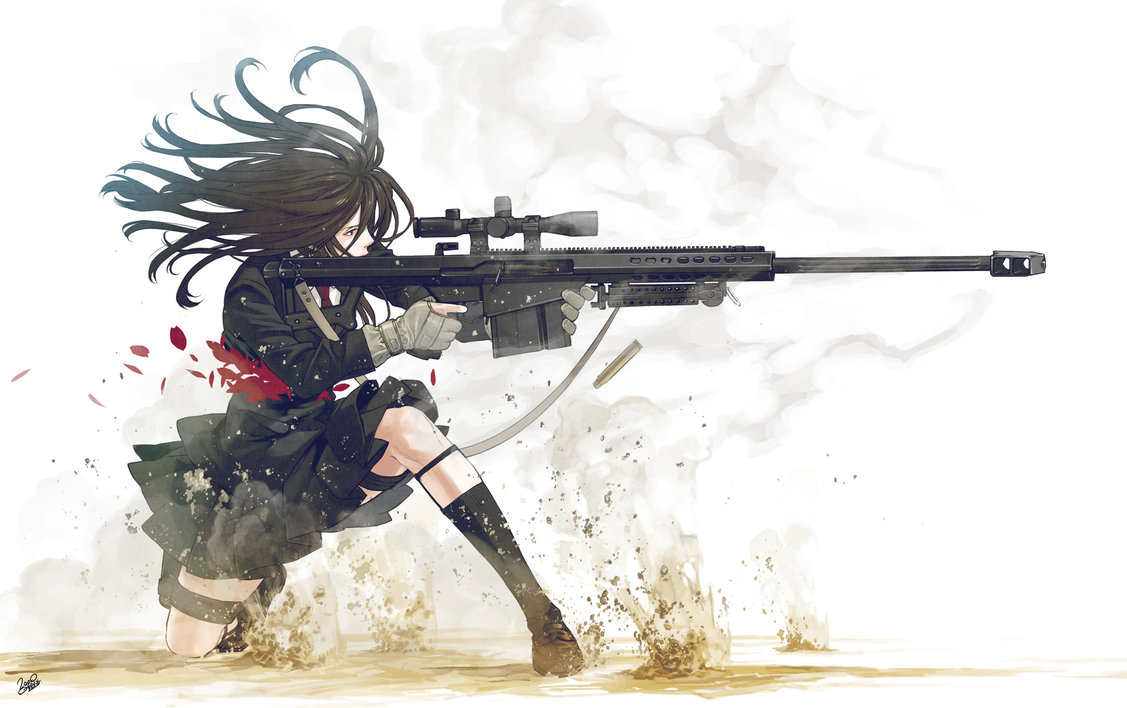 1127x708 Girl With Gun By Deathortoy